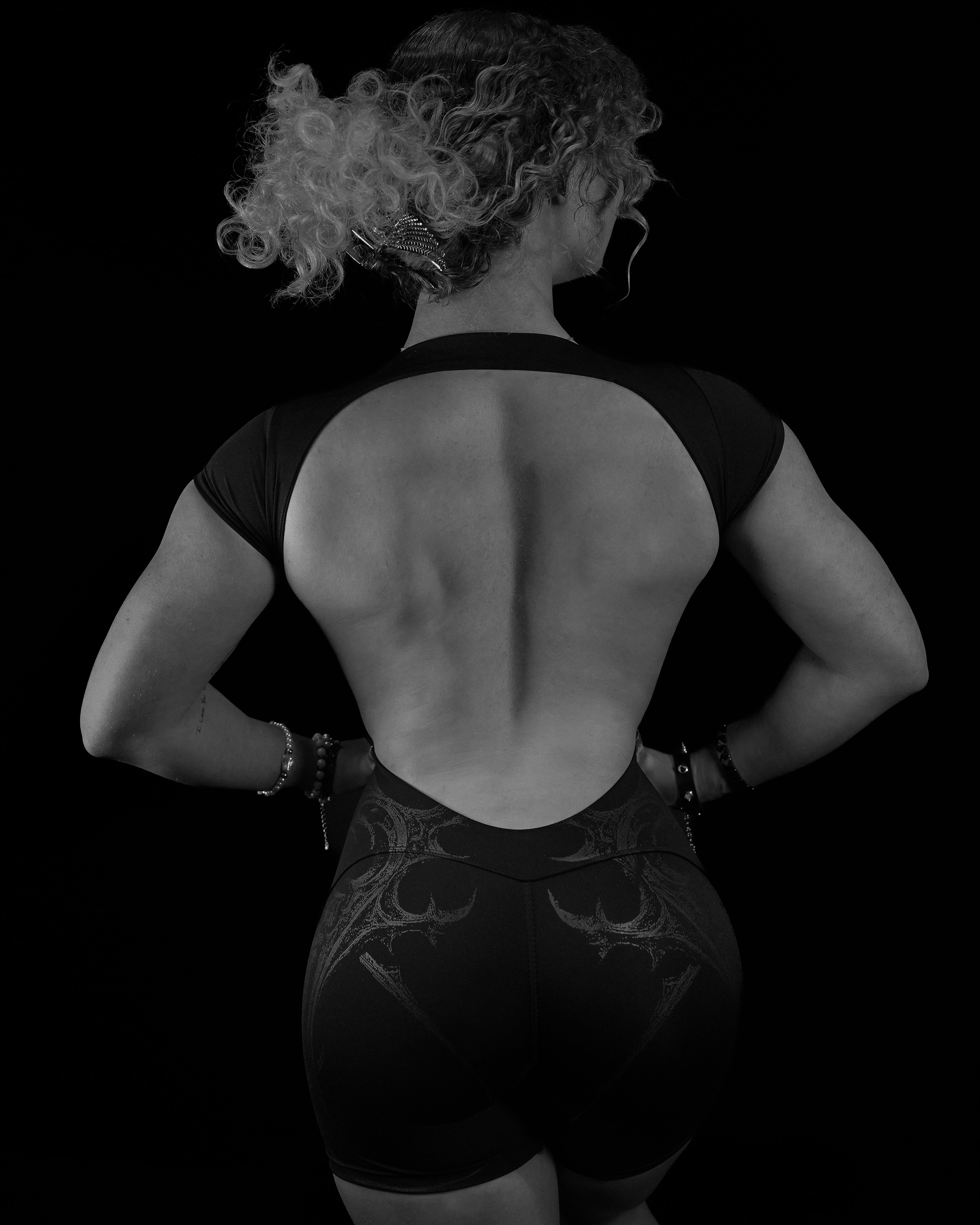Womens V Revenant Open Back Bodysuit DARKNESS