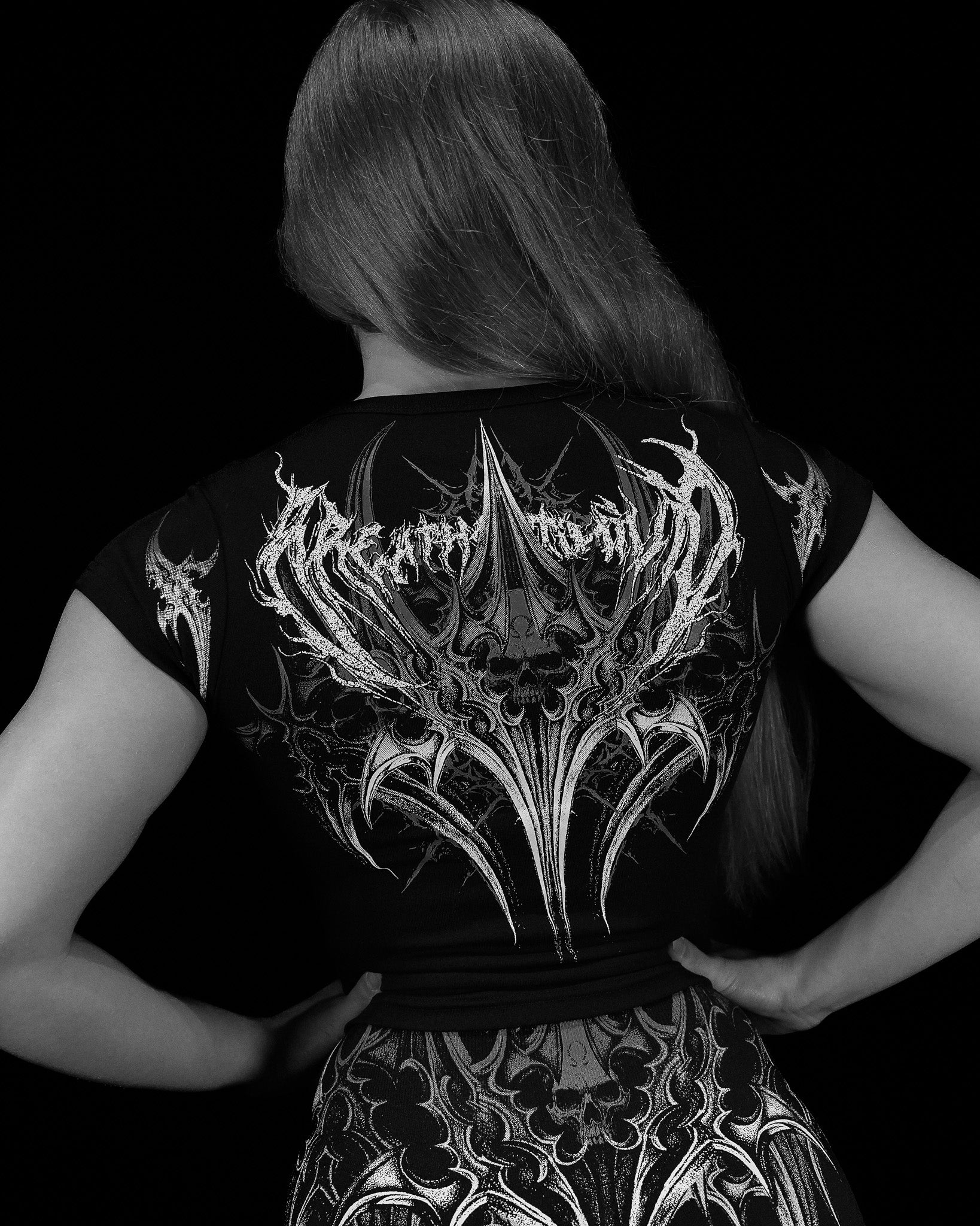Womens Valkyrie Baby Tee VOID BLACK