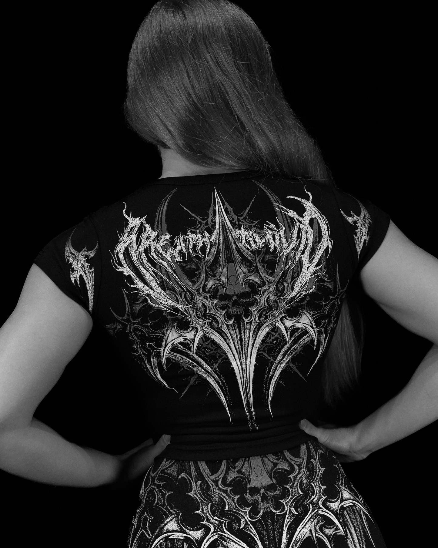 Womens Valkyrie Baby Tee VOID BLACK