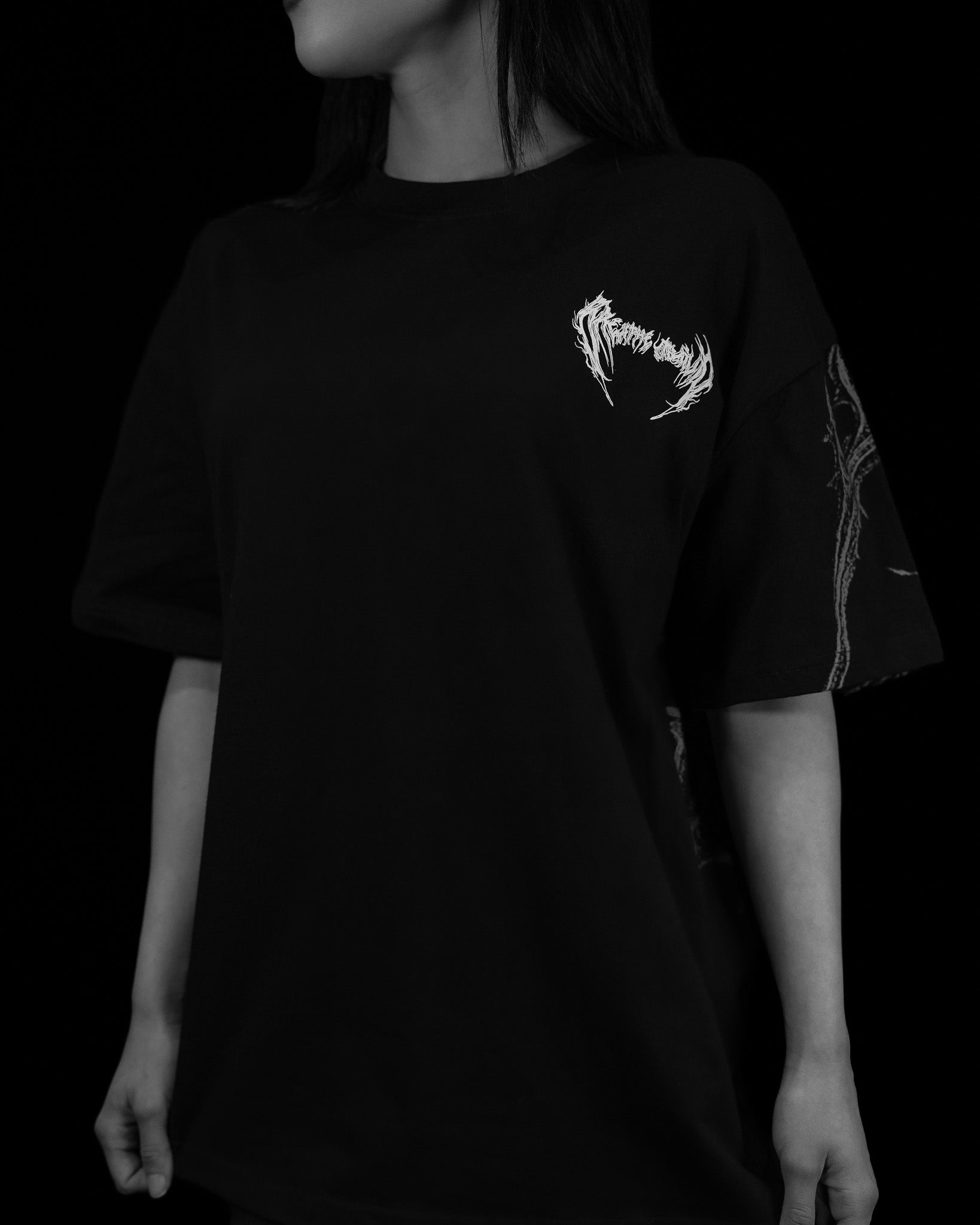 Womens Immoria Oversized Lightweight Tee VOID BLACK