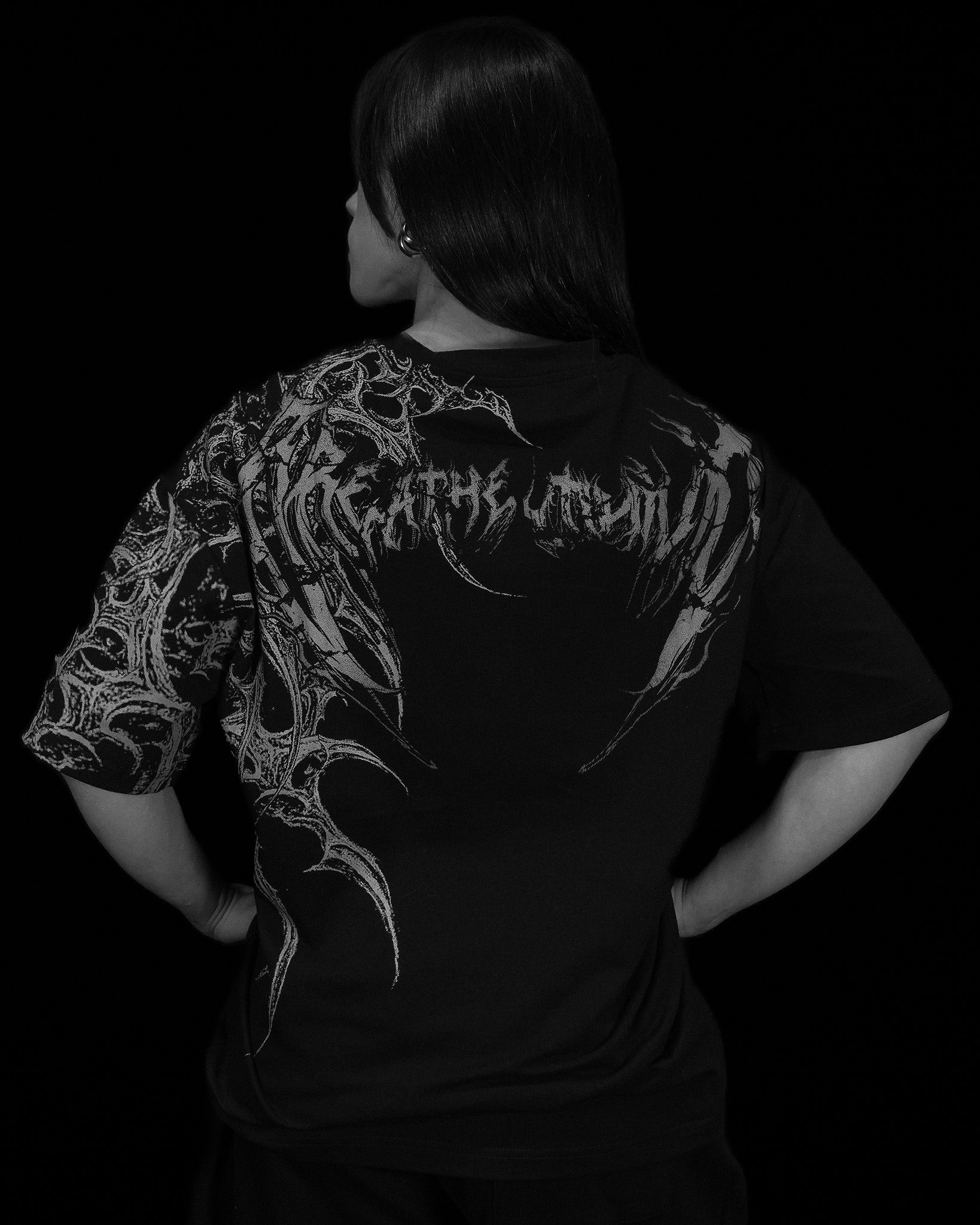 Womens Immoria Oversized Lightweight Tee VOID BLACK