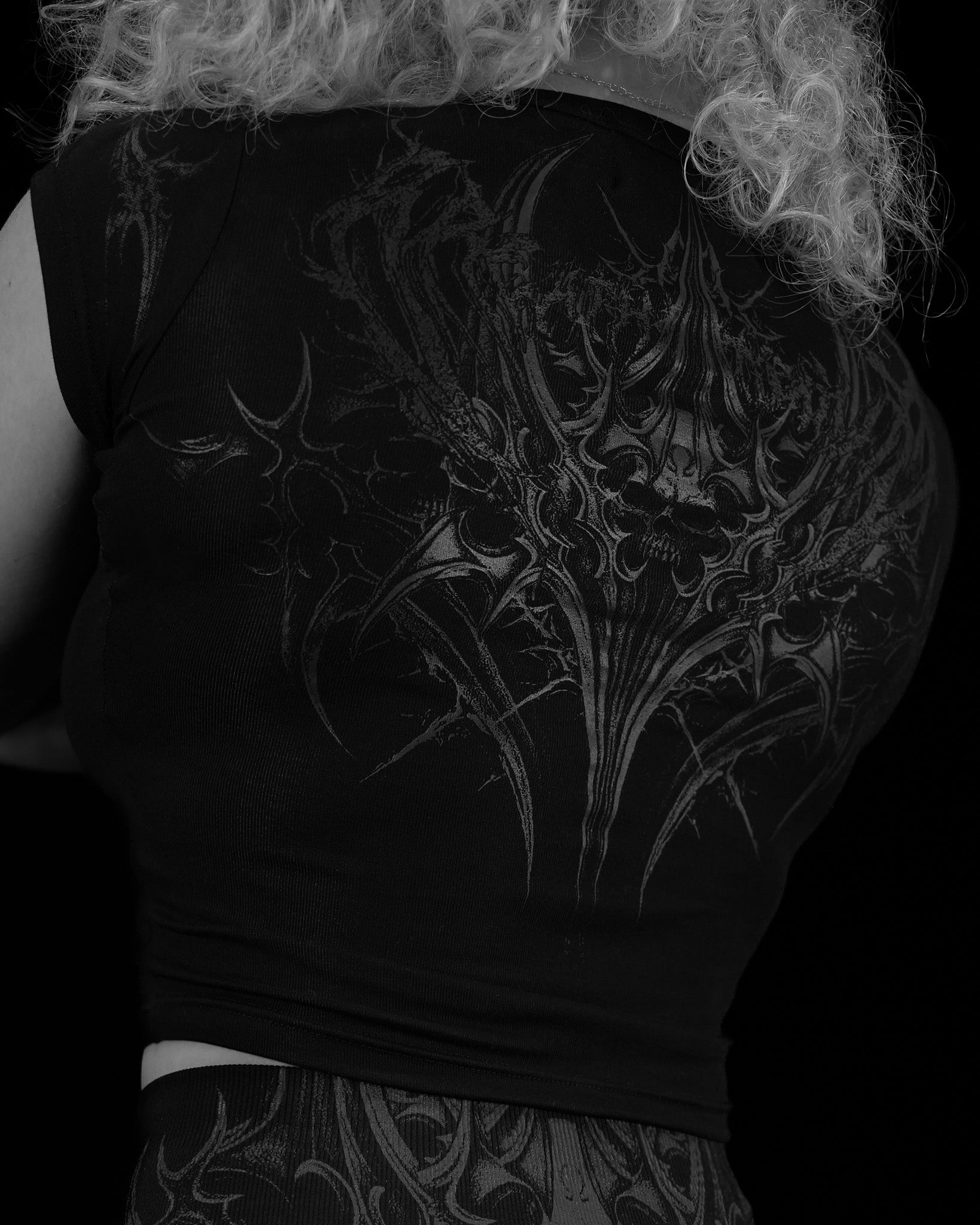 Womens Valkyrie Baby Tee DARKNESS