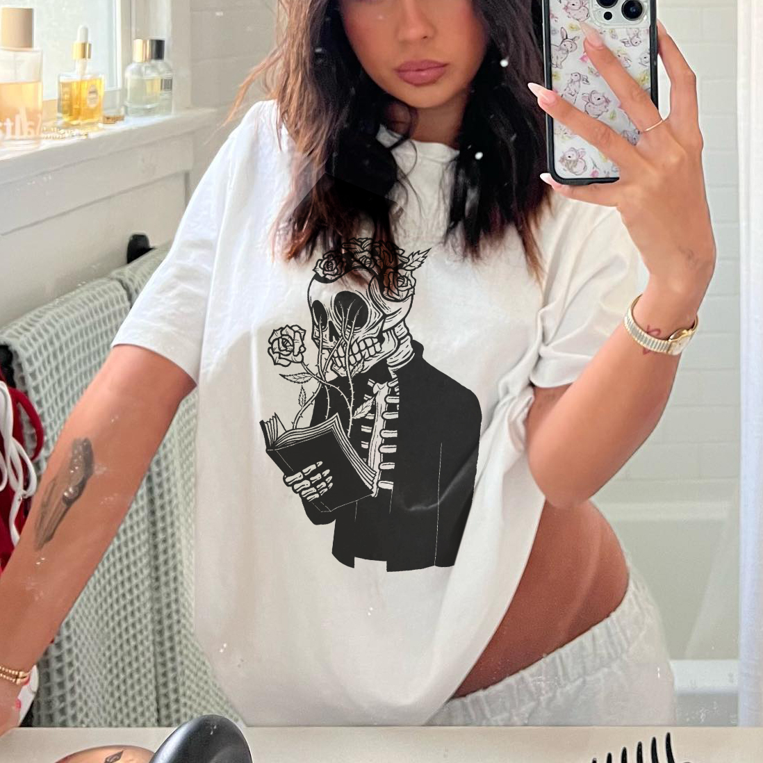 Skeleton Is Reading T-shirt