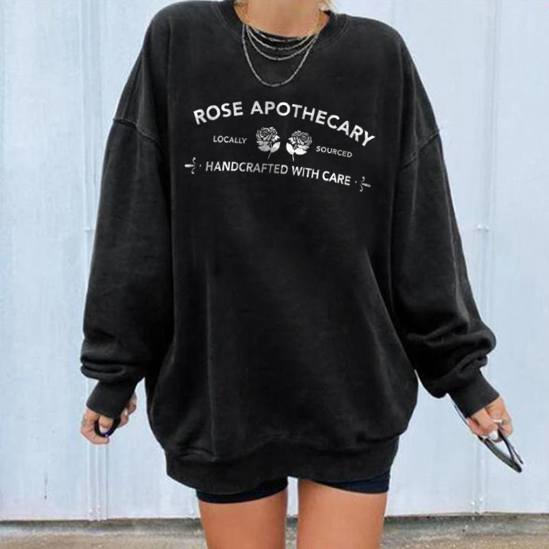 Fashion rose apothecary designer loose sweatshirt