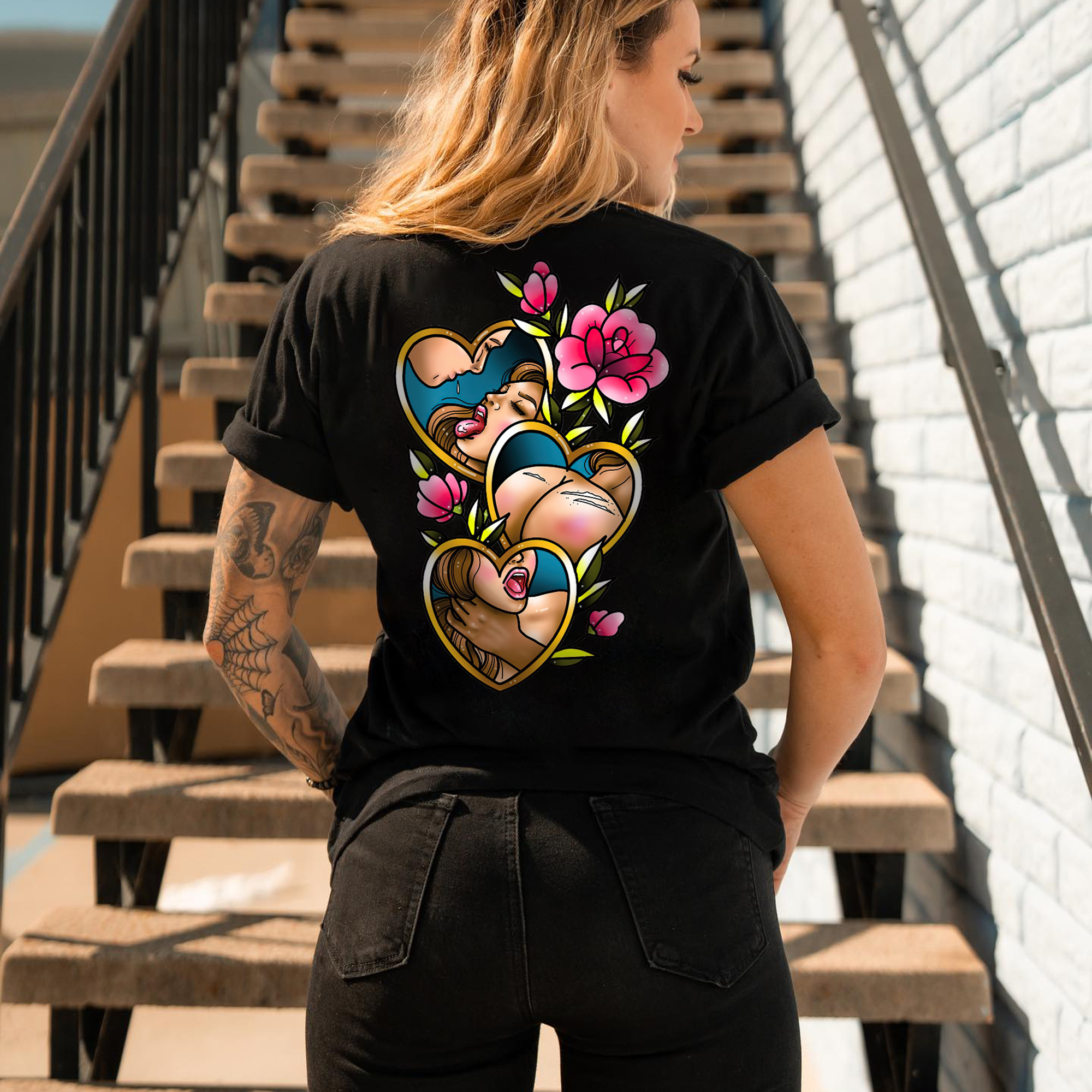 Flirting Game Floral Printed Women's T-shirt