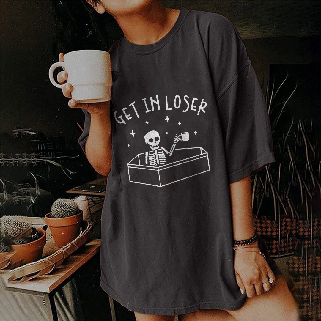 Get In Losers Skull Print T-shirt