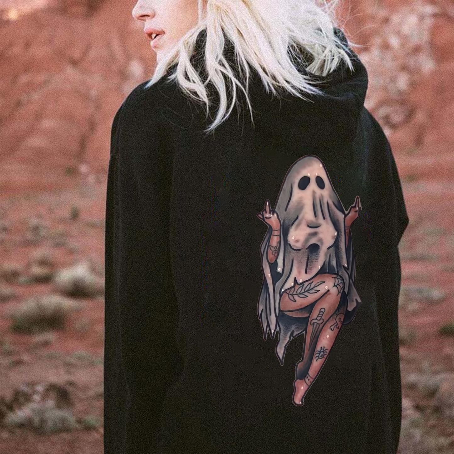 Pretend To Be A Ghost Printed Women's Hoodie
