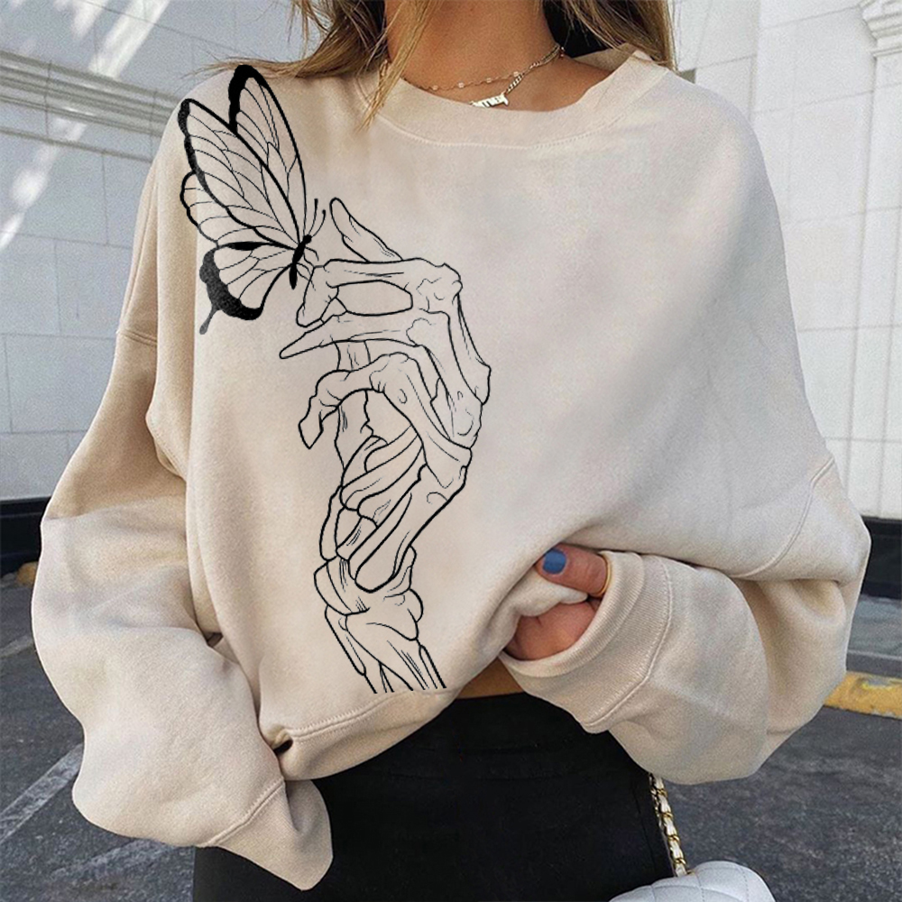Skeleton And Butterfly Sweatshirt