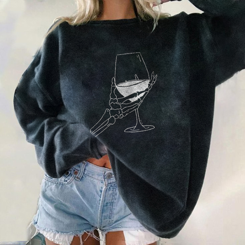 Wine Sketelon Sweatshirt