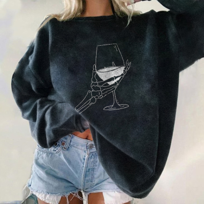 Wine Sketelon Sweatshirt