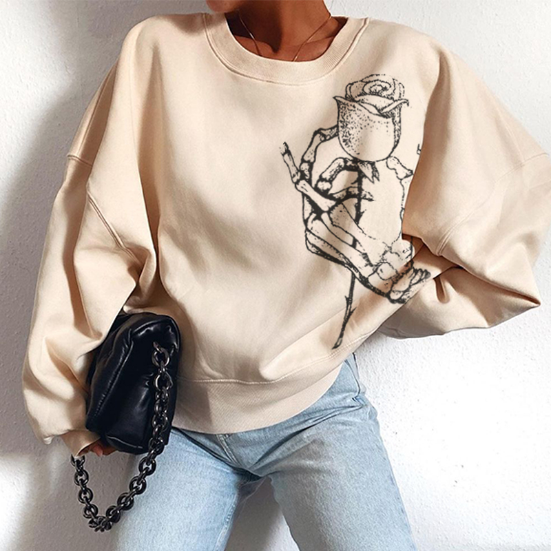 Skull Love Printed Sweatshirt