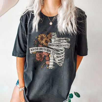 Kinda Emotional Sketelon T-shirt