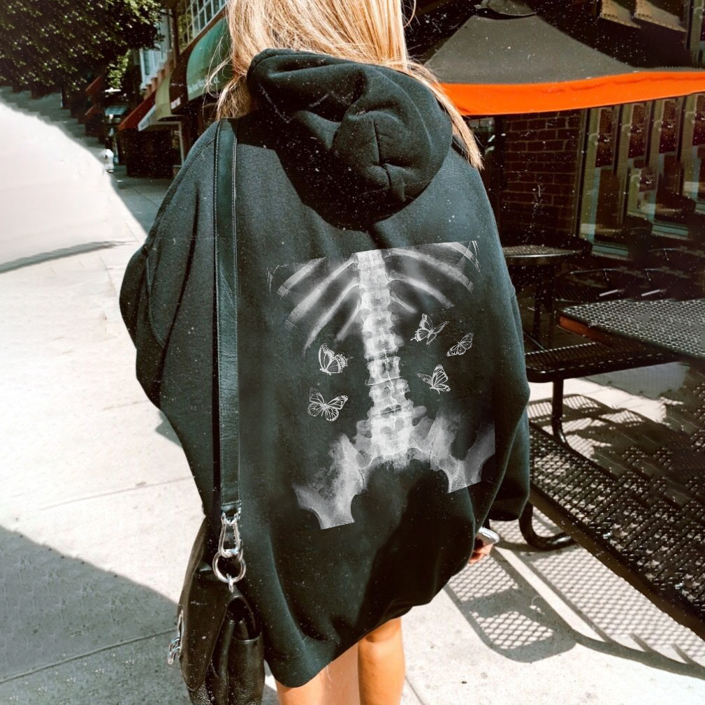 Skeleton And butterflies Hoodie