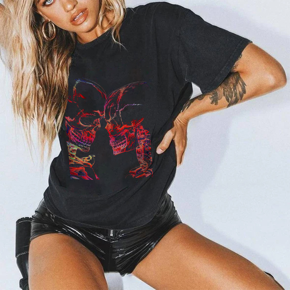 Skull Lovers Print T-shirt