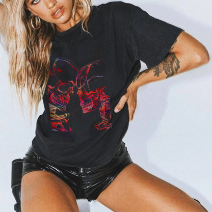 Skull Lovers Print T-shirt