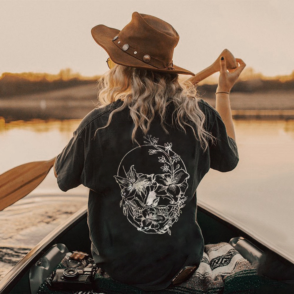 Vintage Floral Skull T-shirt