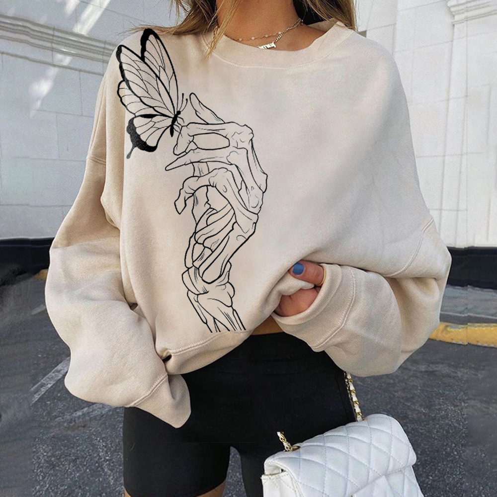 Skeleton And Butterfly Sweatshirt