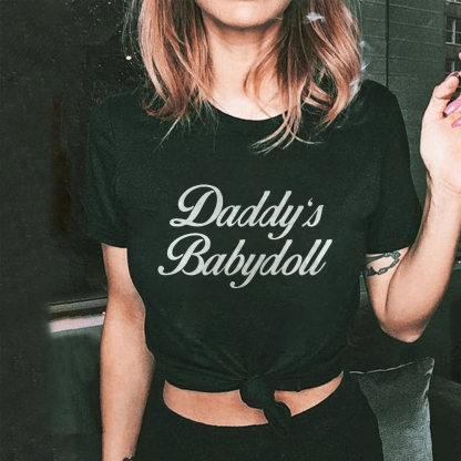 Daddy's Babydoll Print T-shirt
