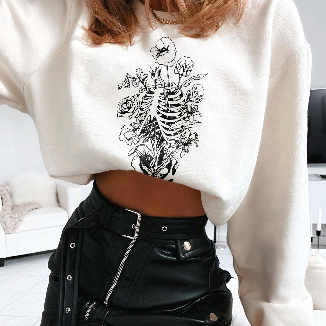 Skull And Flower Sweatshirt