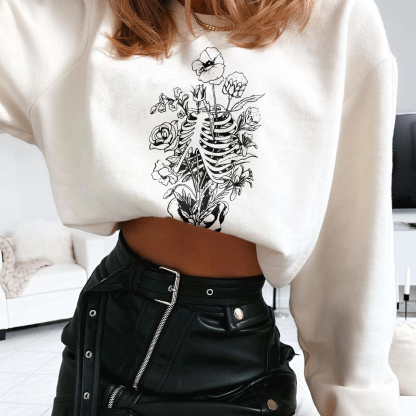Skull And Flower Sweatshirt
