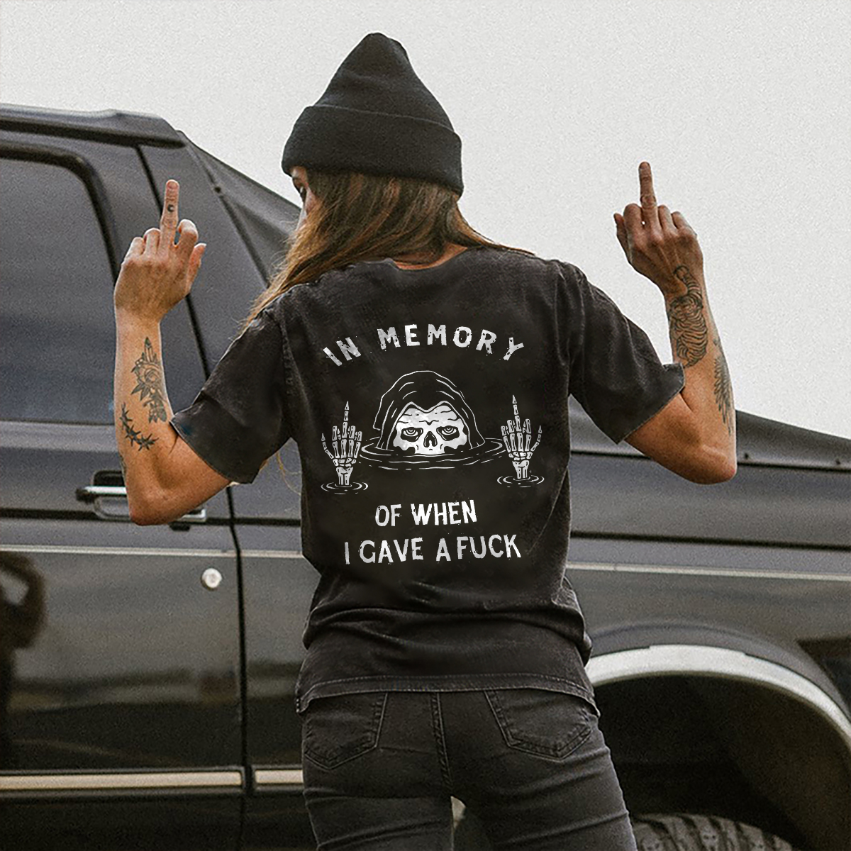 In Memory Of When I Gave A Fuck Printed Women's T-shirt