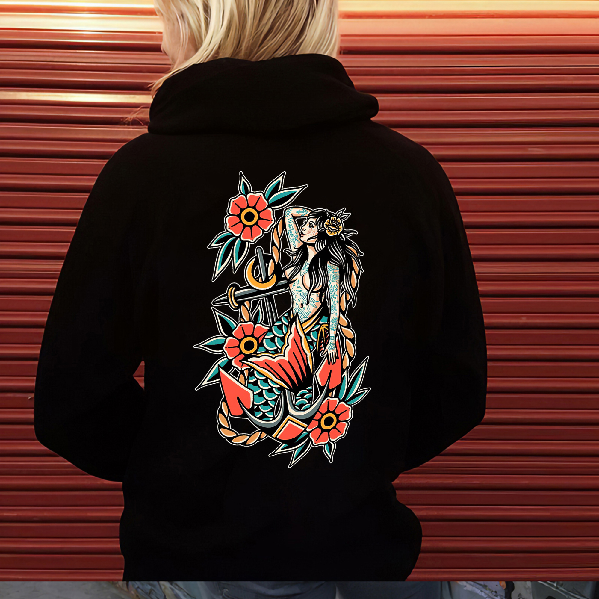 Deep Sea Mermaid Printed Women's Hoodie