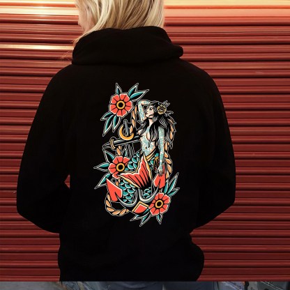 Deep Sea Mermaid Printed Women's Hoodie