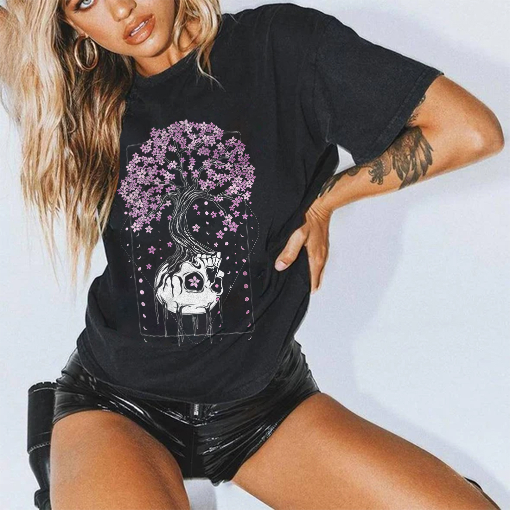 Skull Cherry Tree T-shirt
