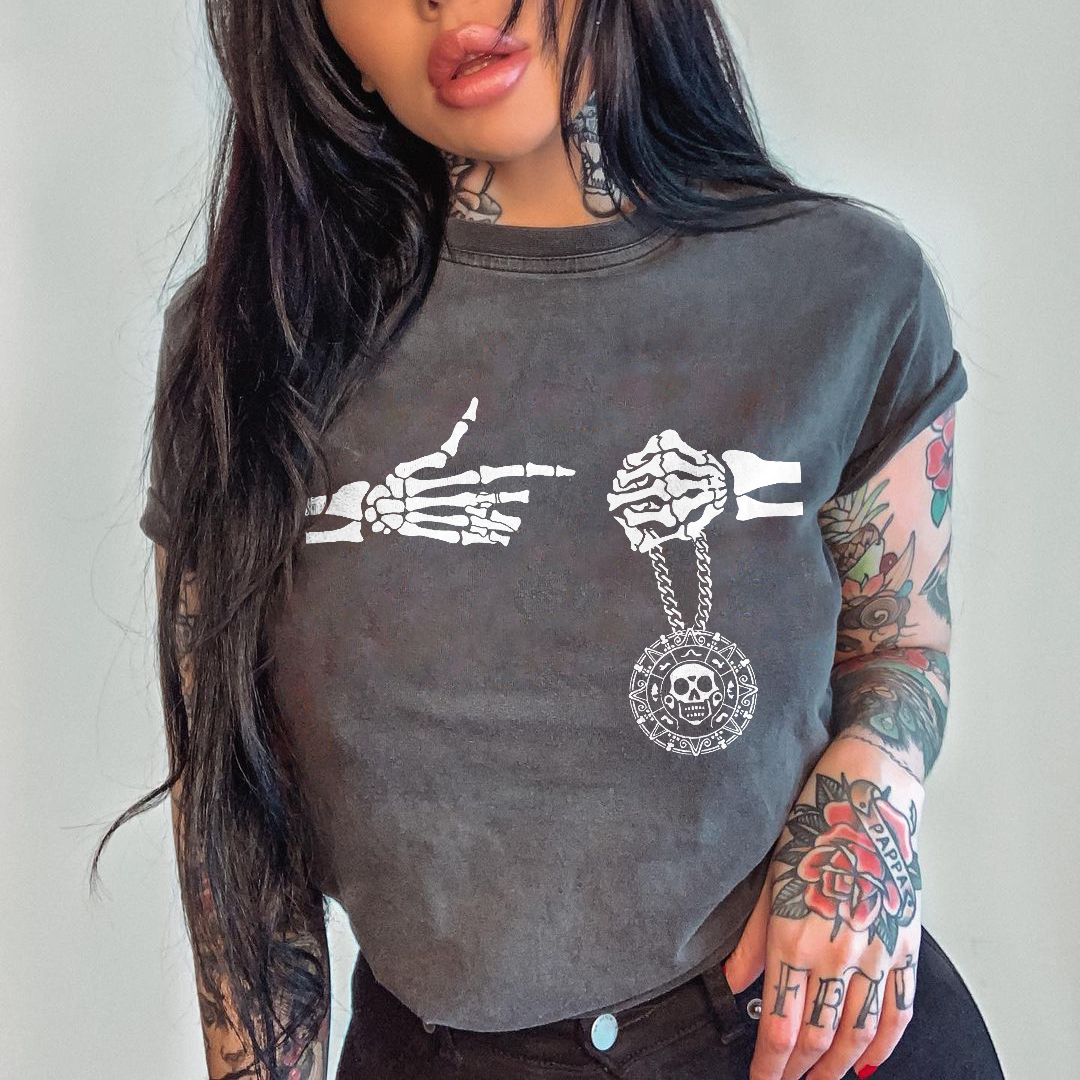 Pocket Patch And Skull T-shirt