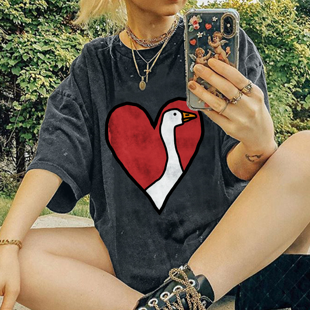 Heart Shape With Duckie T-shirt