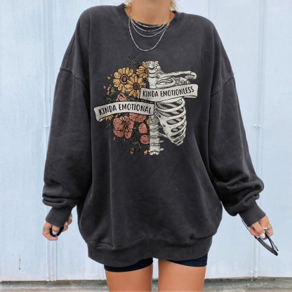 Kinda Emotional Sketelon Sweatshirt