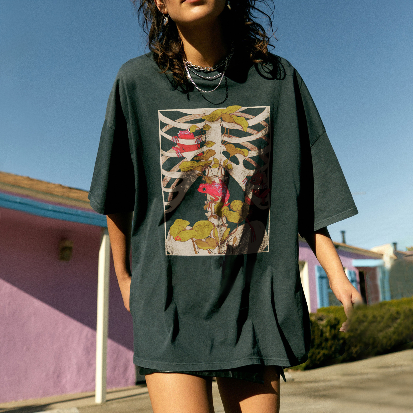 Skeleton And Frogs T-shirt