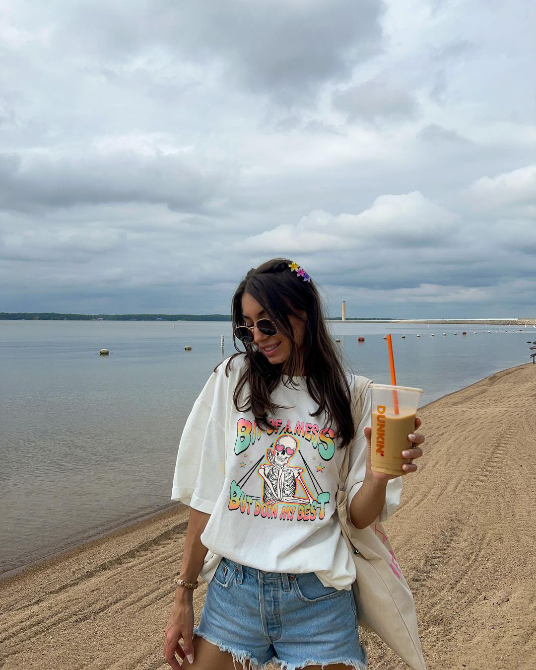 Bit Of A Mess But Doin My Best Skull T-shirt