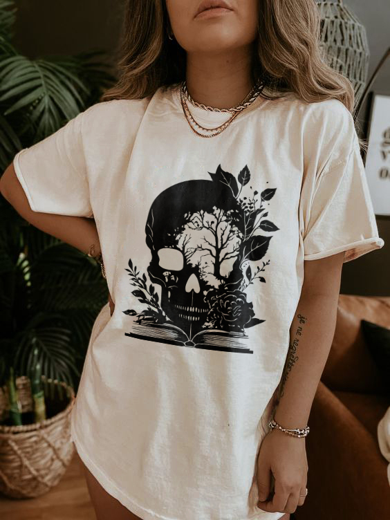 Skeleton Reading Book T-shirt