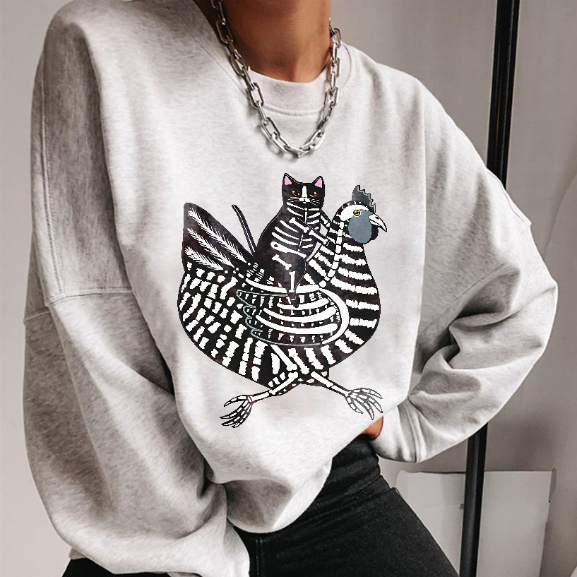 A Cat Is Riding A Cock Sweatshirt