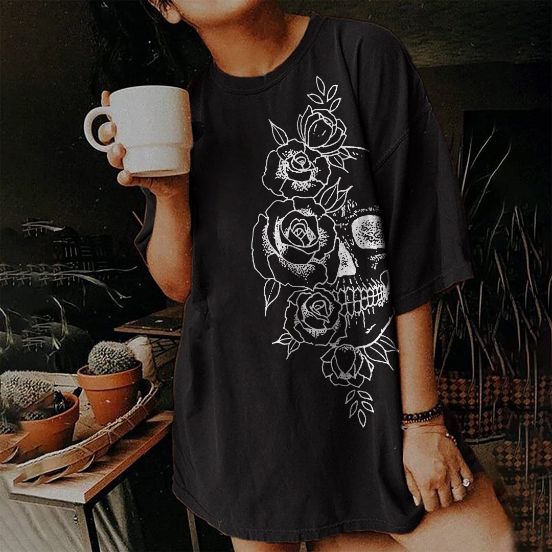 Flower And Skull T-shirt