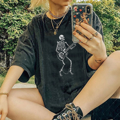 Skull Dancing With Guitar T-shirt