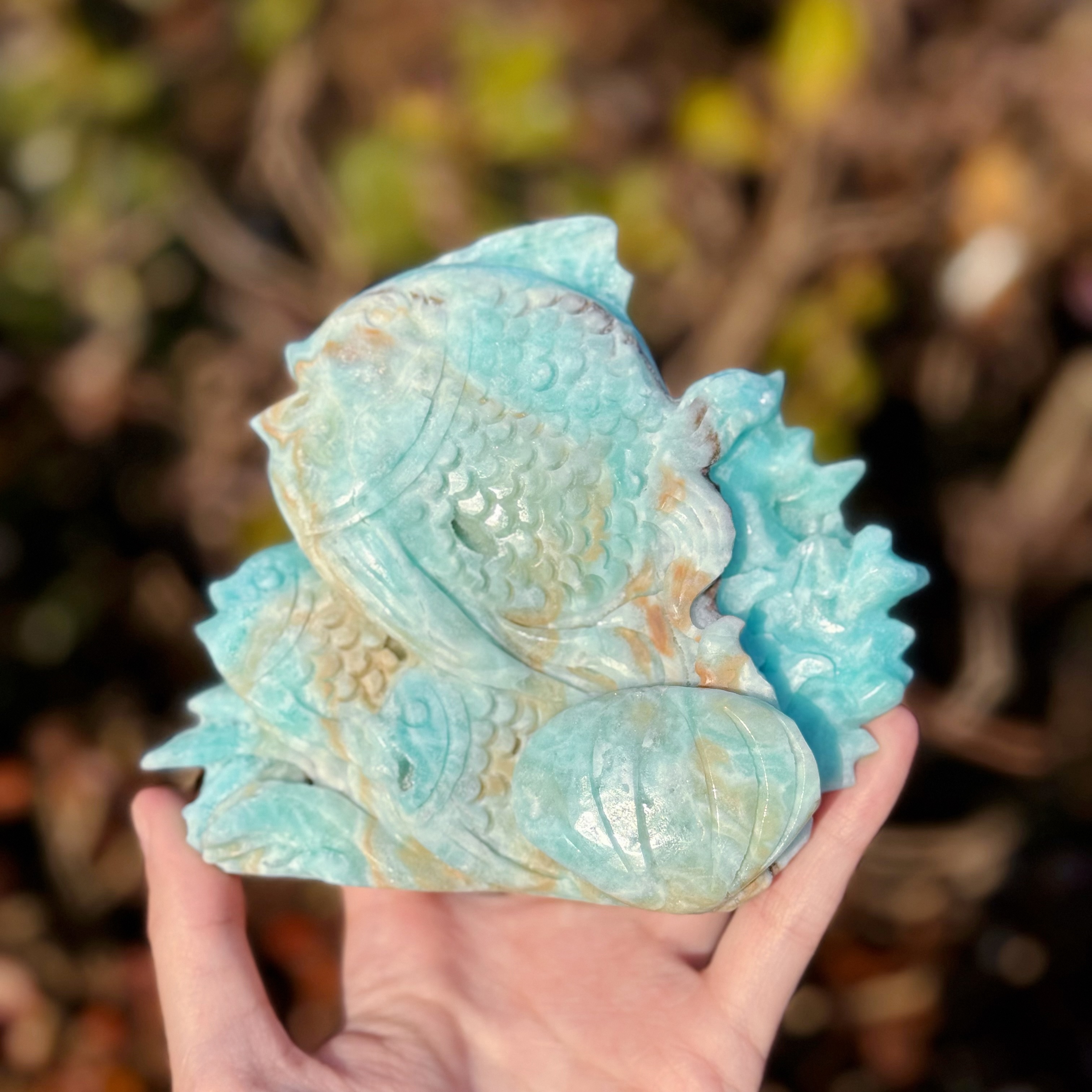 Charming Hemimorphite Fish Handcrafted Ornament
