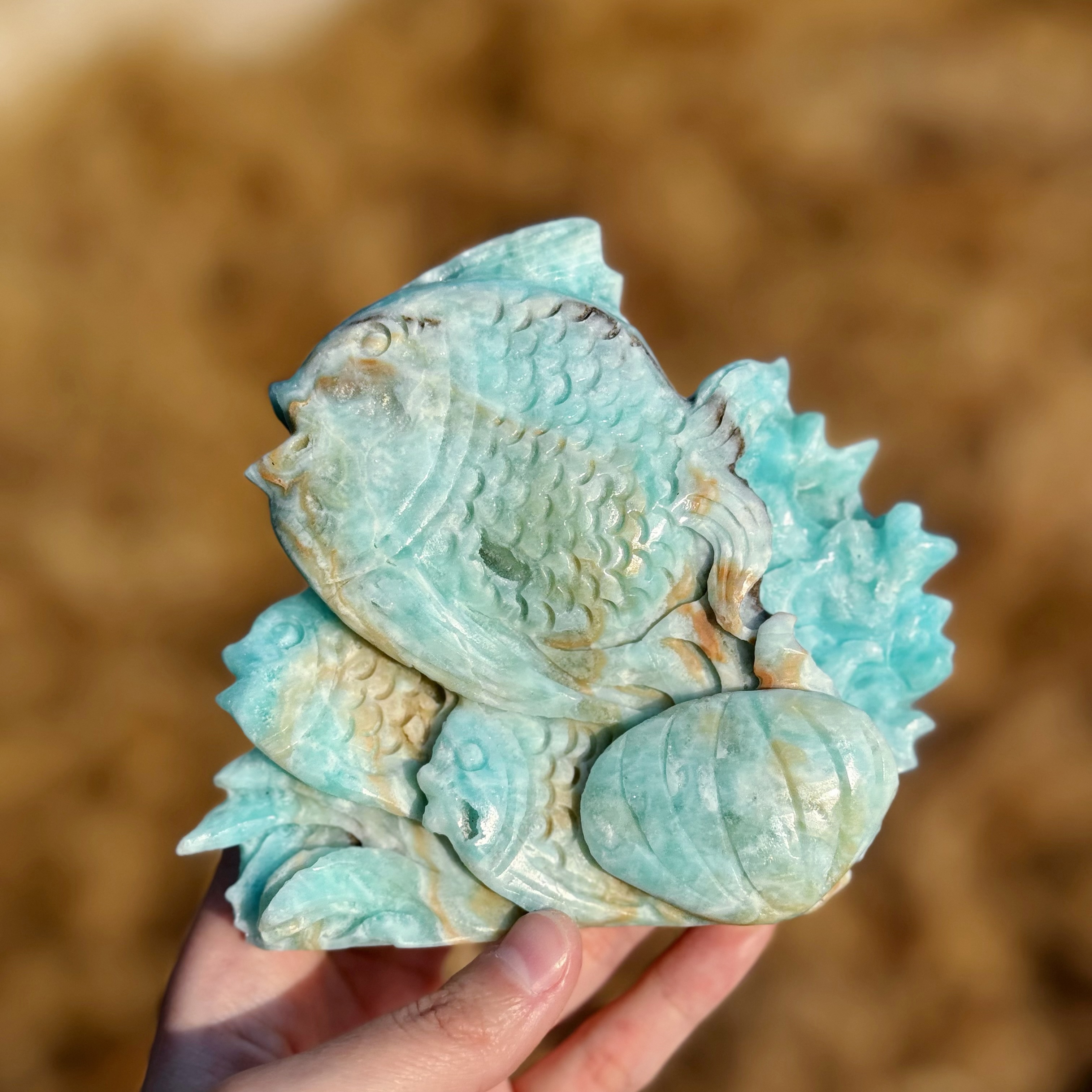 Charming Hemimorphite Fish Handcrafted Ornament