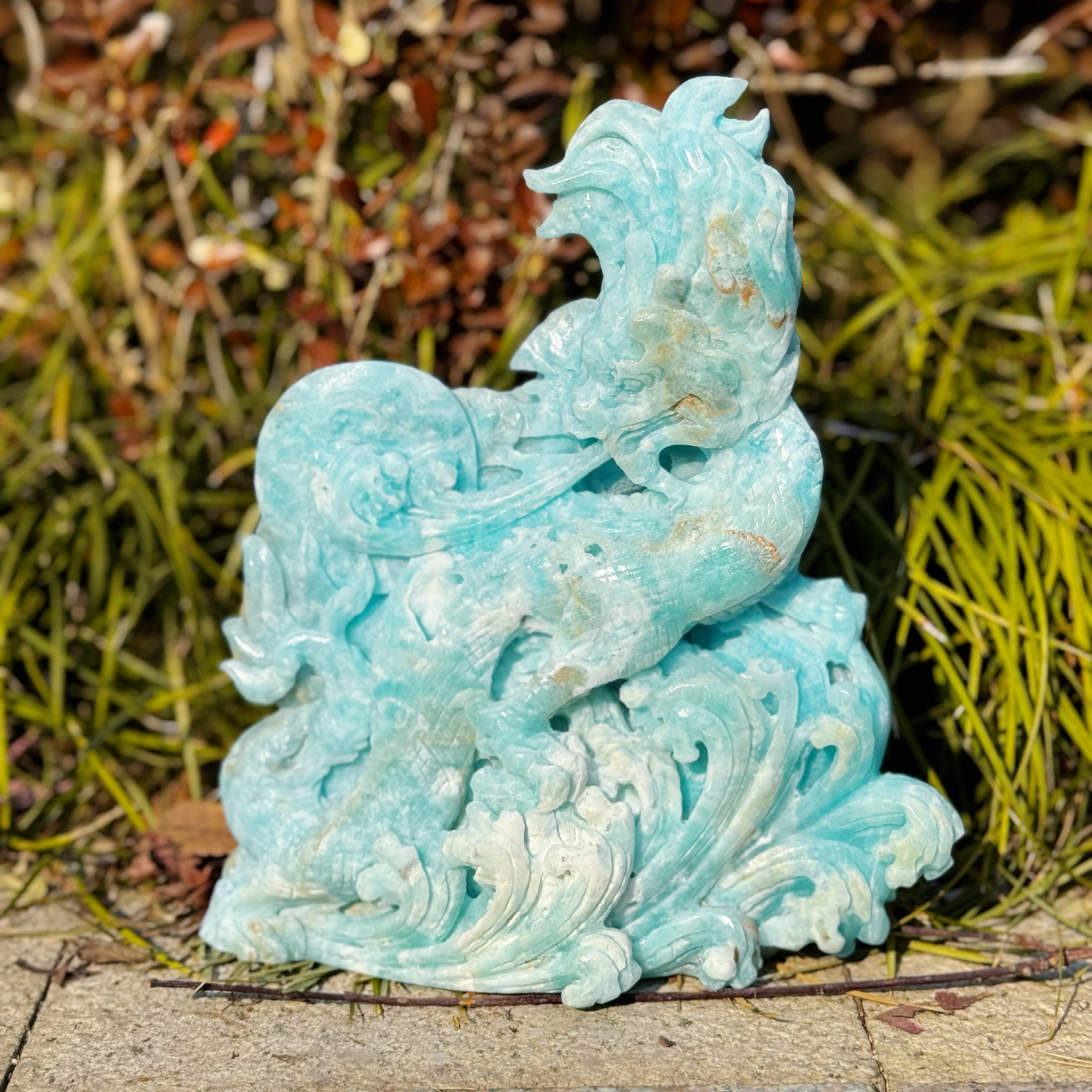 Stunning Hemimorphite Dragon Sculpture