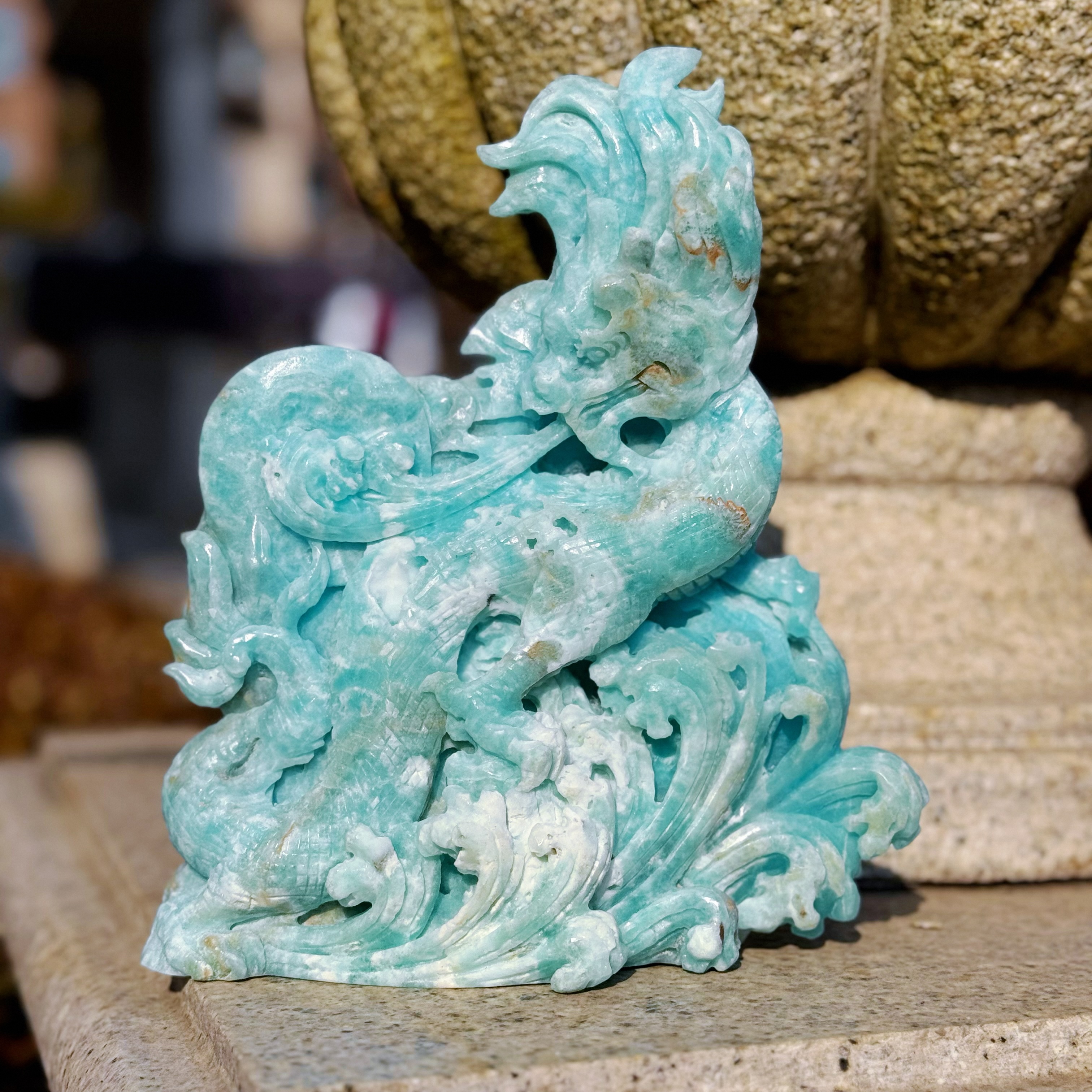 Stunning Hemimorphite Dragon Sculpture
