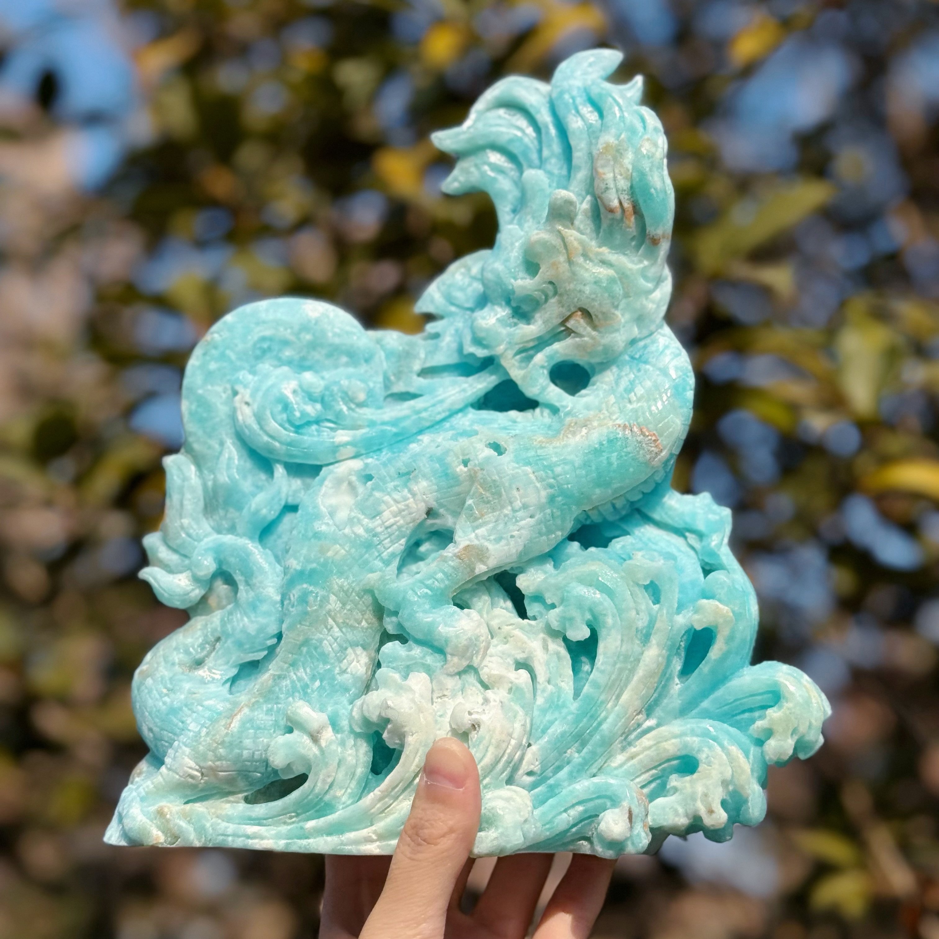 Stunning Hemimorphite Dragon Sculpture