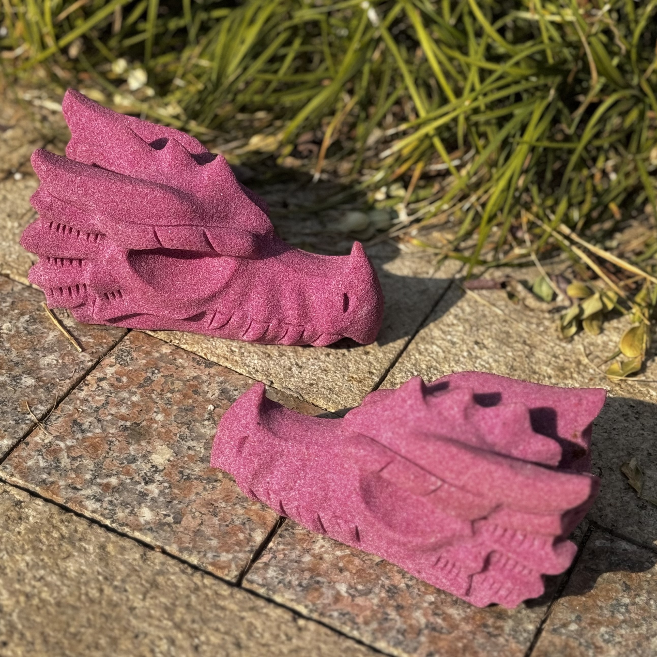 Ruby Dragon Head Carving