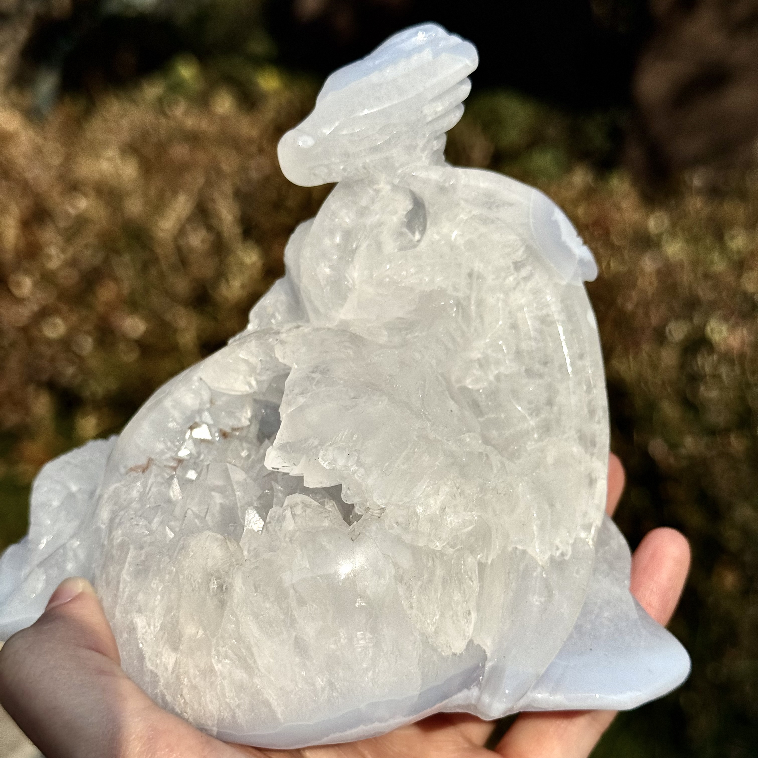 Blue Chalcedony Dragon Carving