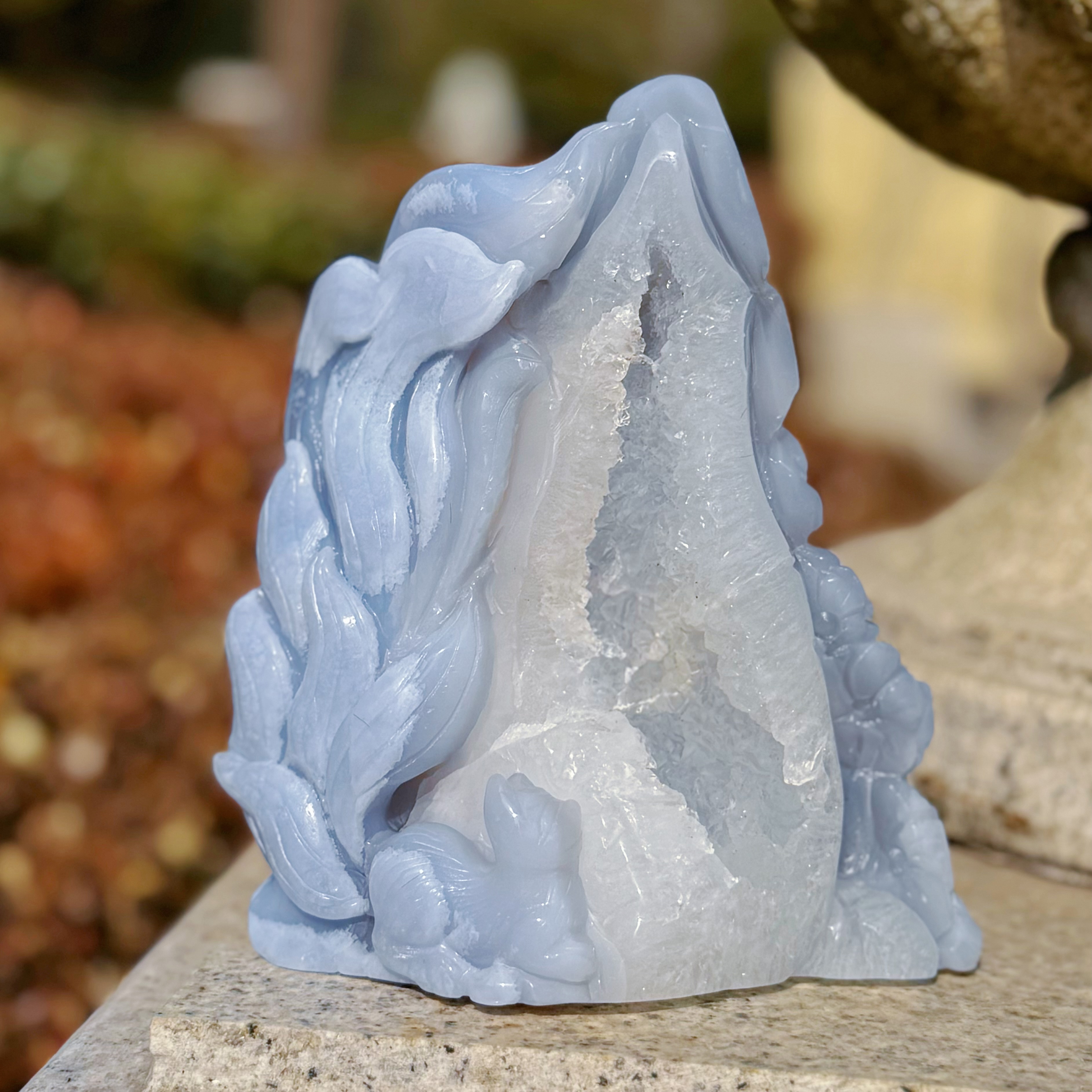 Blue Chalcedony Nine-tailed Fox