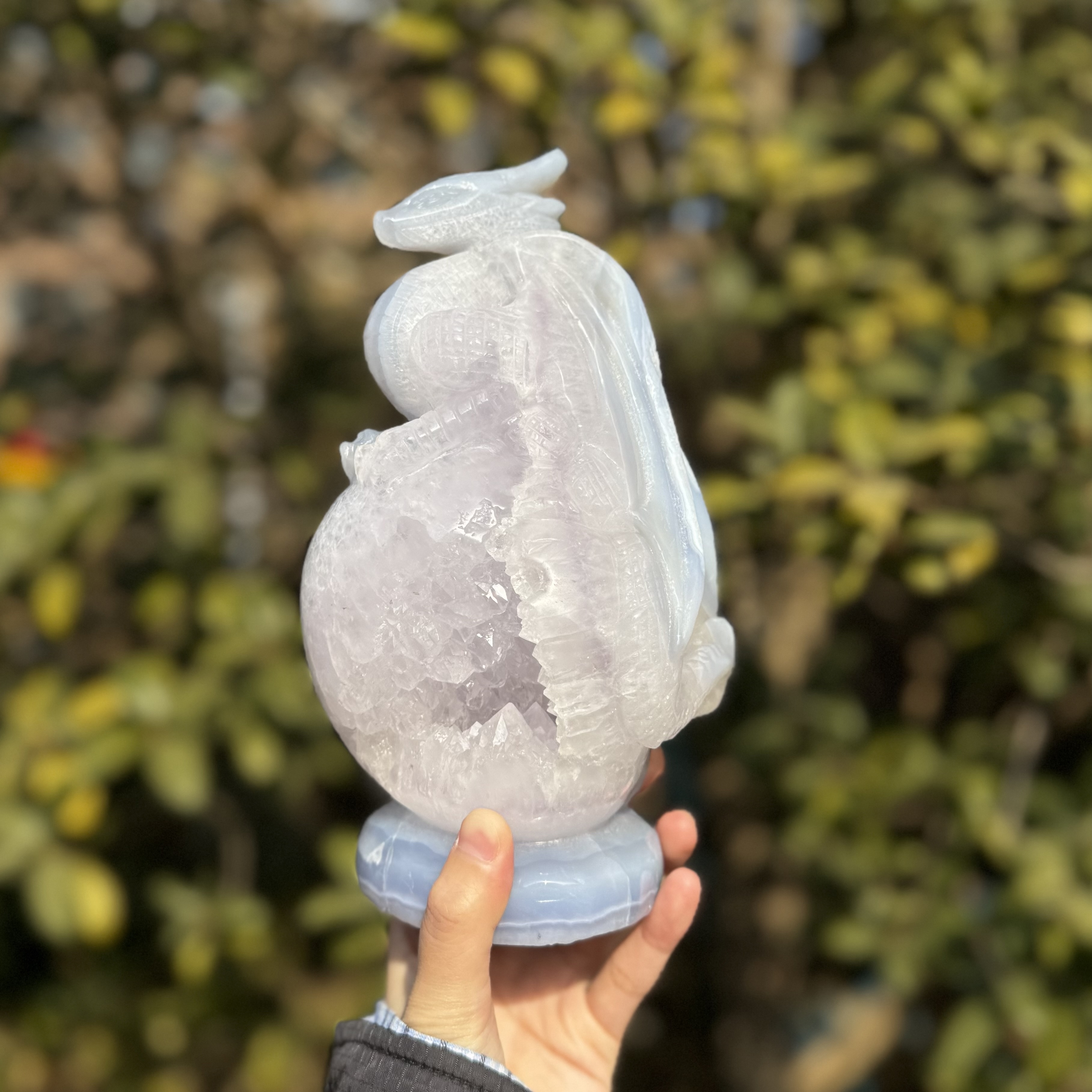 Blue Chalcedony Dragon Carving