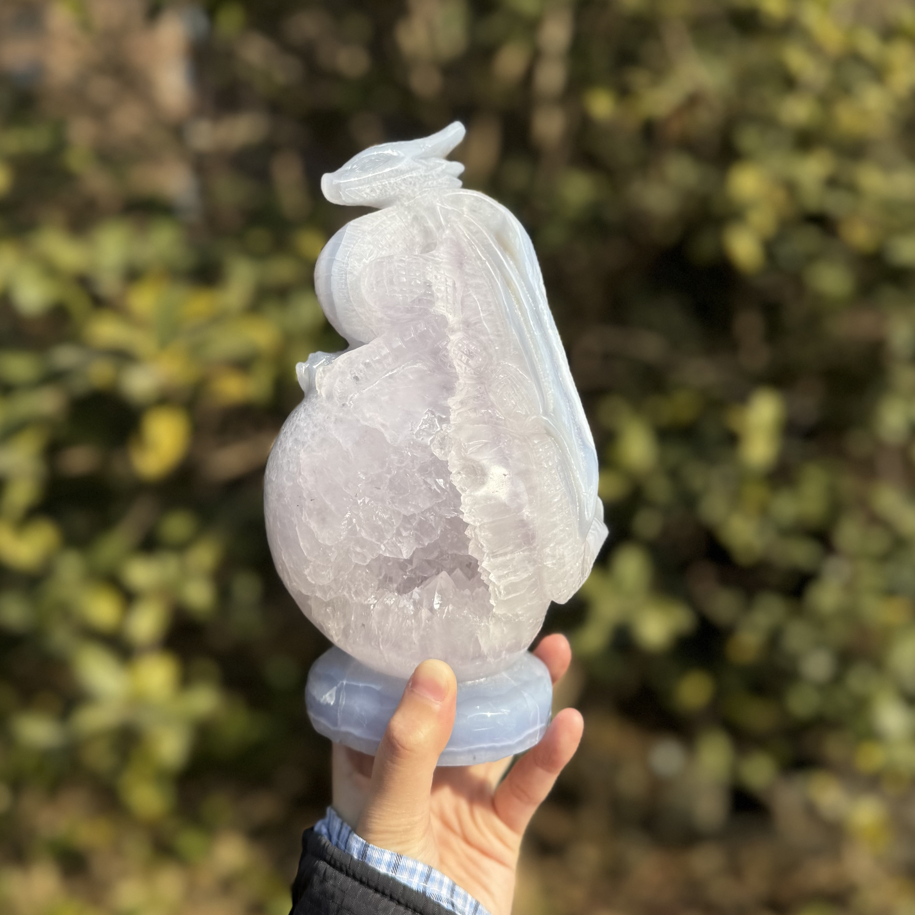 Blue Chalcedony Dragon Carving