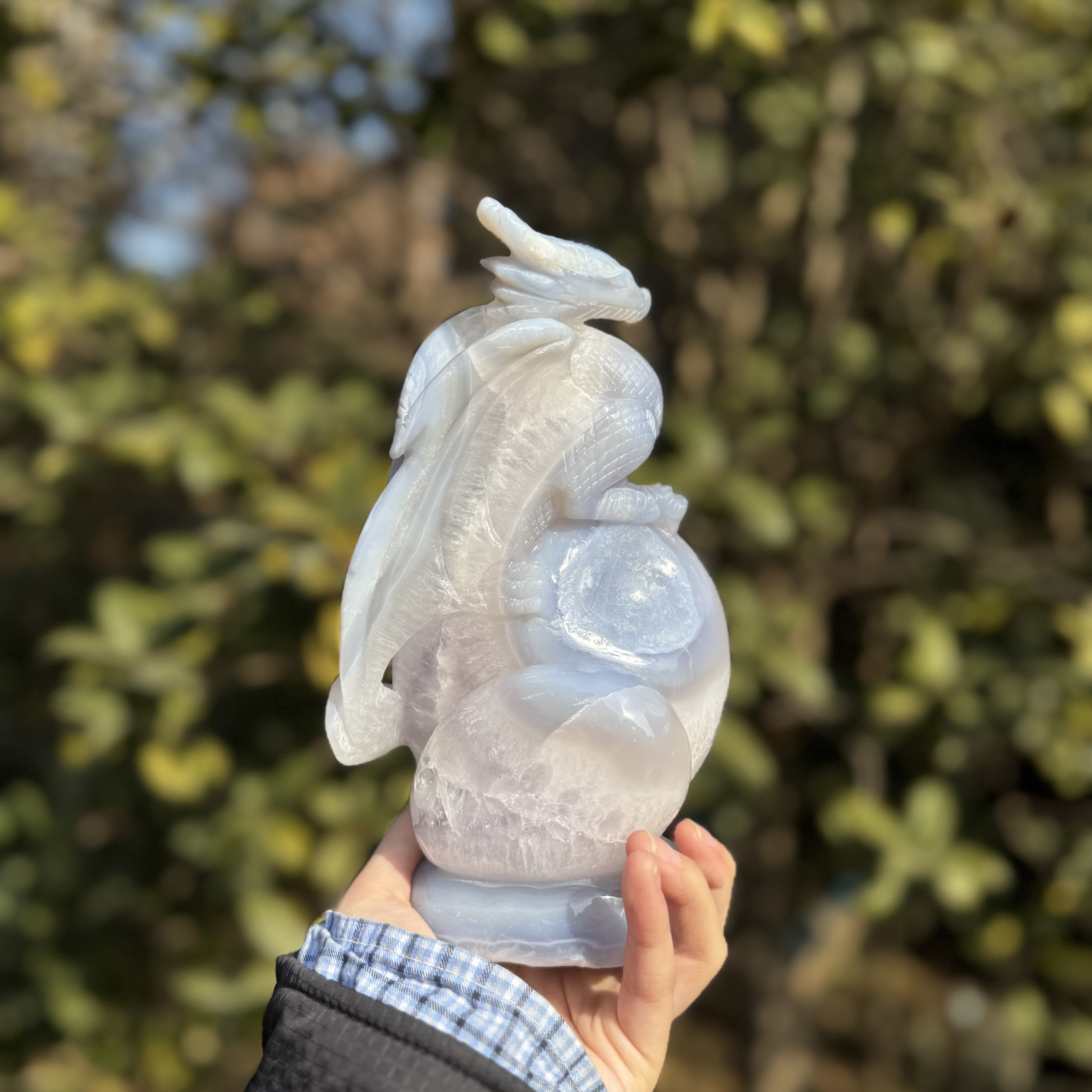 Blue Chalcedony Dragon Carving