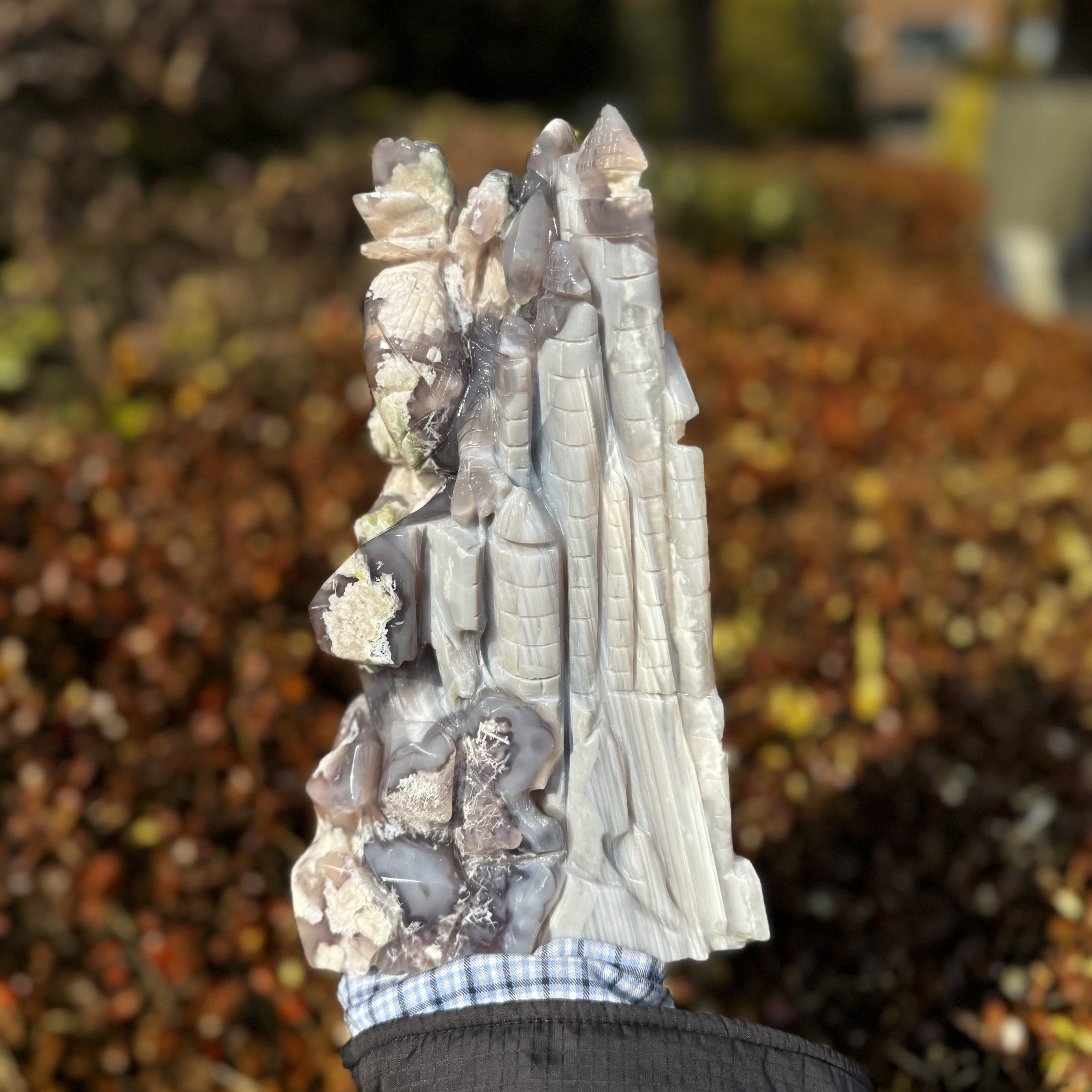 Black Flower Agate Castle Dragon Craving