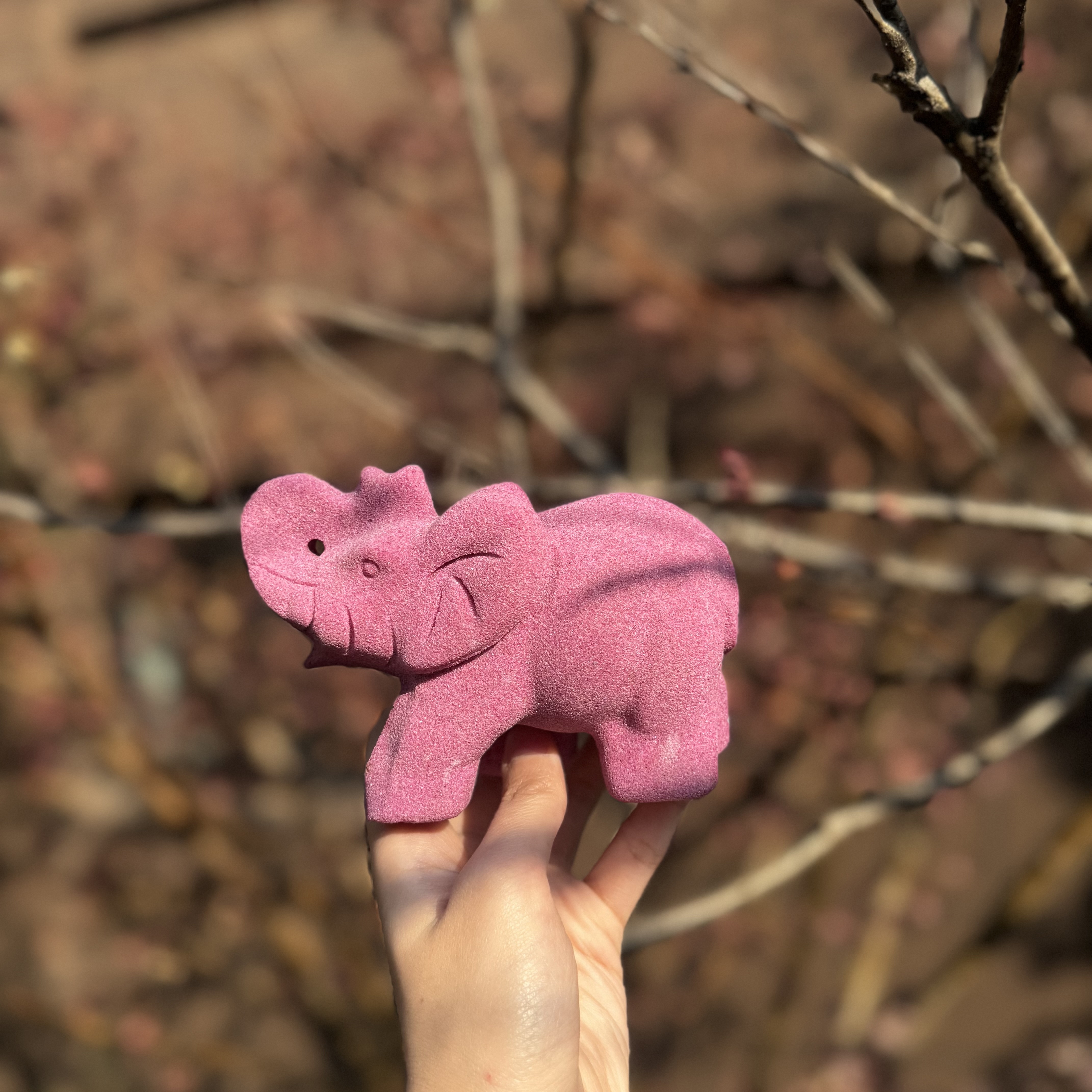 Ruby Elephant Carving